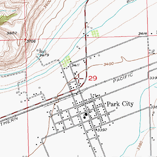 Topographic Map of 02S23E29BDAD01 Well, MT