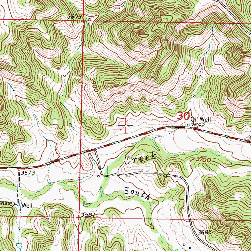 Topographic Map of 02S42E30CBA_01 Well, MT