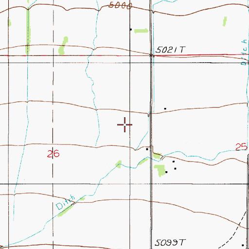 Topographic Map of 02S05E26AD__01 Well, MT