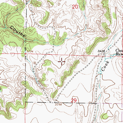 Topographic Map of 02S45E29BAAB01 Well, MT