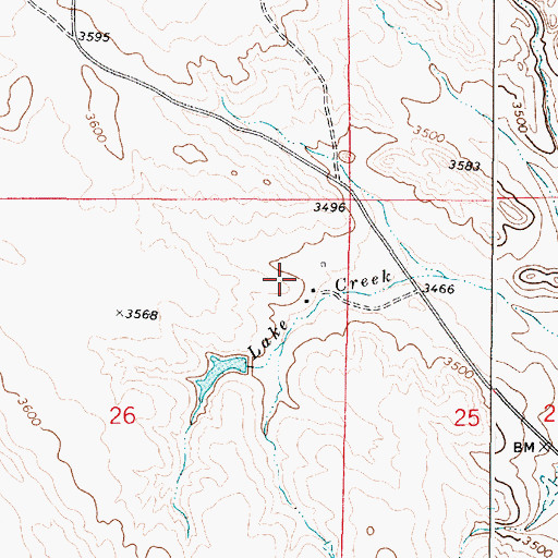 Topographic Map of 02S49E26AACA01 Well, MT