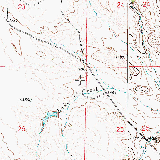 Topographic Map of 02S49E26AADA01 Well, MT