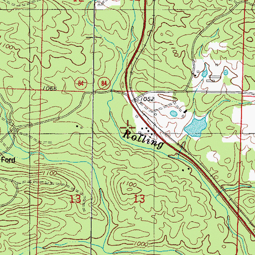 Topographic Map of Jenkins Lake, AR