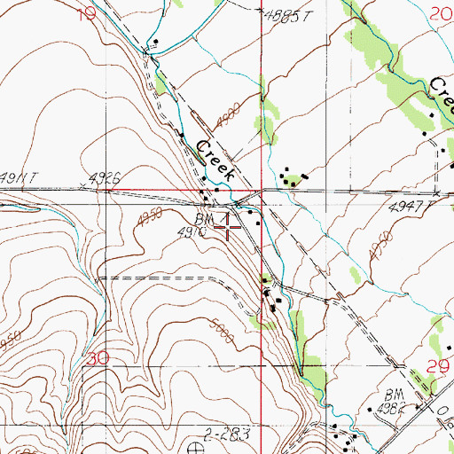 Topographic Map of 02S05E30AA__01 Well, MT