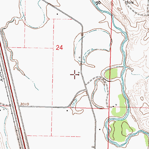 Topographic Map of 02S34E24DBDD01 Well, MT
