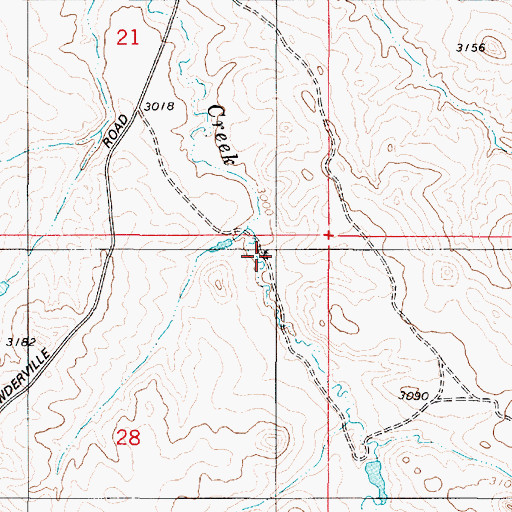 Topographic Map of 02S53E28AABA01 Well, MT