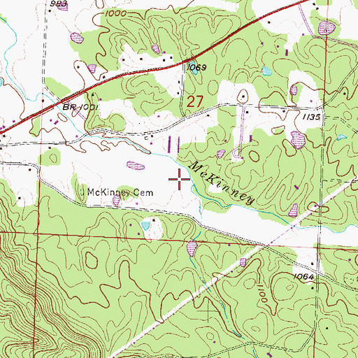 Topographic Map of Blue Lake Dam, AR