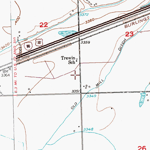 Topographic Map of 02S23E22DDAD01 Well, MT