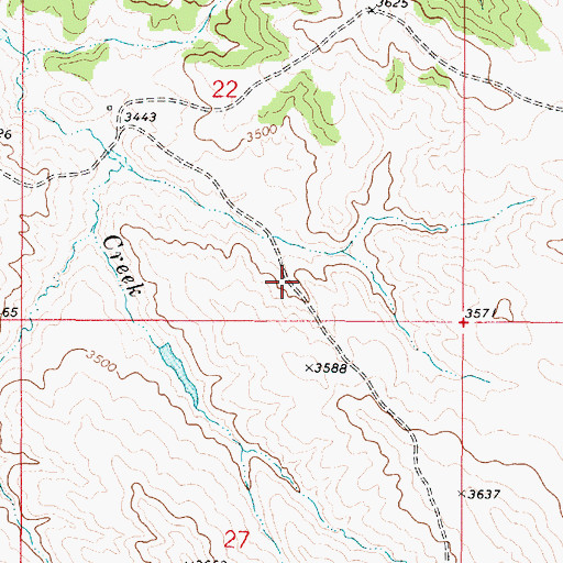 Topographic Map of 02S49E22DCCA01 Well, MT