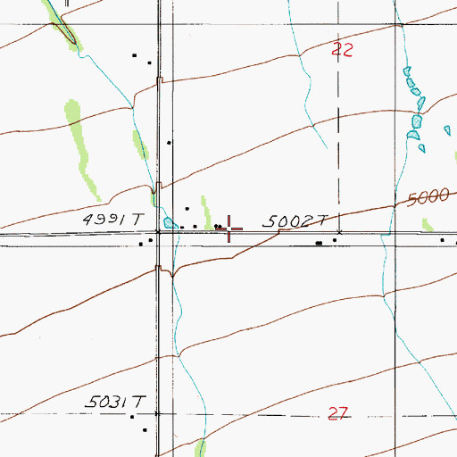 Topographic Map of 02S05E22CCDC01 Well, MT