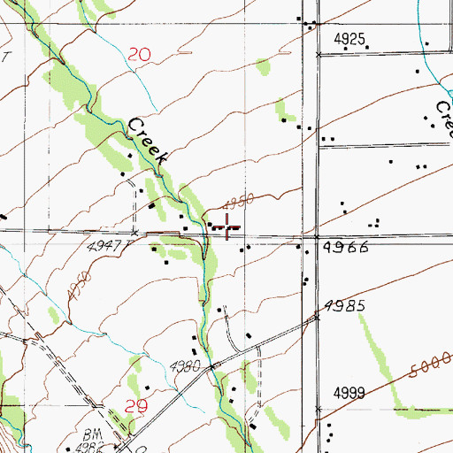 Topographic Map of 02S05E20DDCC01 Well, MT