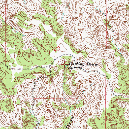 Topographic Map of 02S46E22DBCA01 Spring, MT