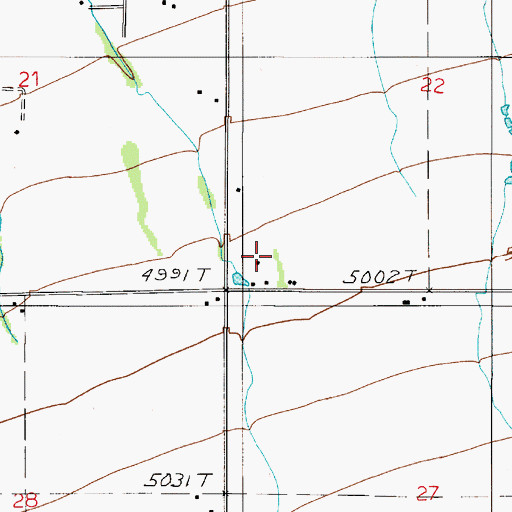 Topographic Map of 02S05E22CCC_01 Well, MT