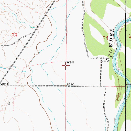 Topographic Map of 02S52E24CCBB01 Well, MT