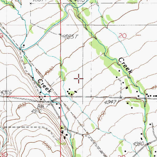 Topographic Map of 02S05E20CC__01 Well, MT
