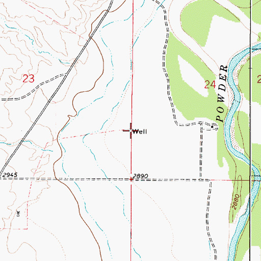 Topographic Map of 02S52E24CCBB02 Well, MT