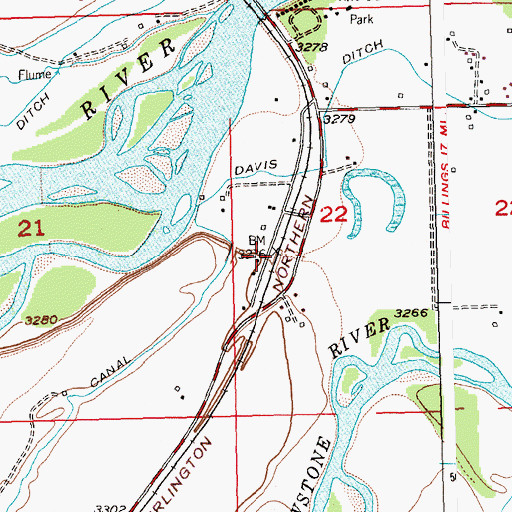 Topographic Map of 02S24E22CBBD01 Well, MT