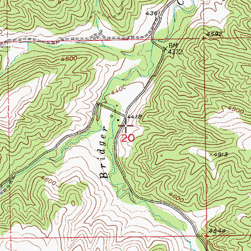 Topographic Map of 02S16E20ACCA01 Spring, MT