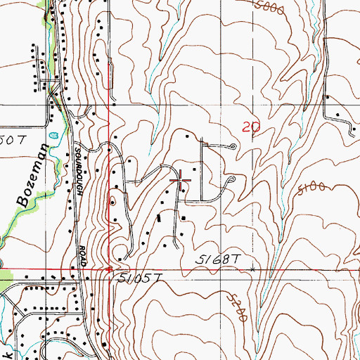 Topographic Map of 02S06E20CACA01 Well, MT