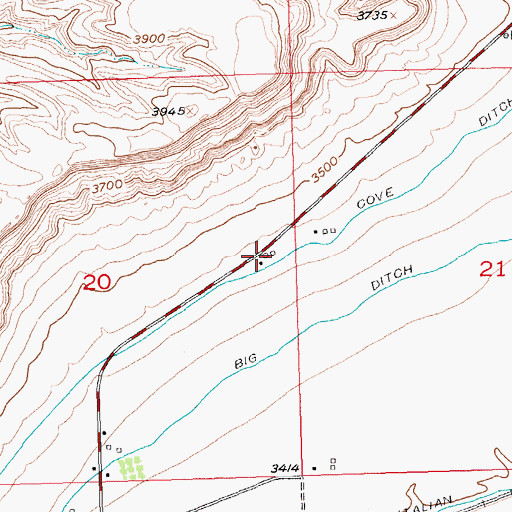 Topographic Map of 02S23E20ADDC01 Well, MT