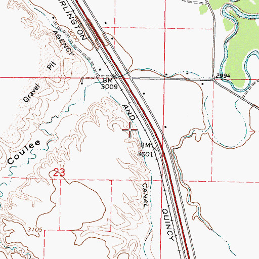 Topographic Map of 02S34E23AA__01 Well, MT