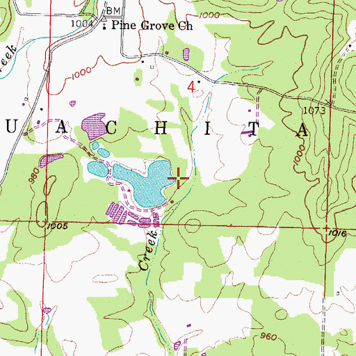 Topographic Map of Forbis Lake Dam, AR