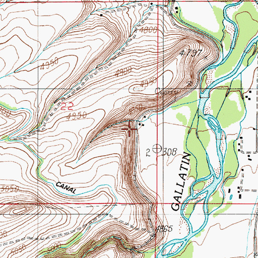 Topographic Map of 02S04E22DA__01 Spring, MT