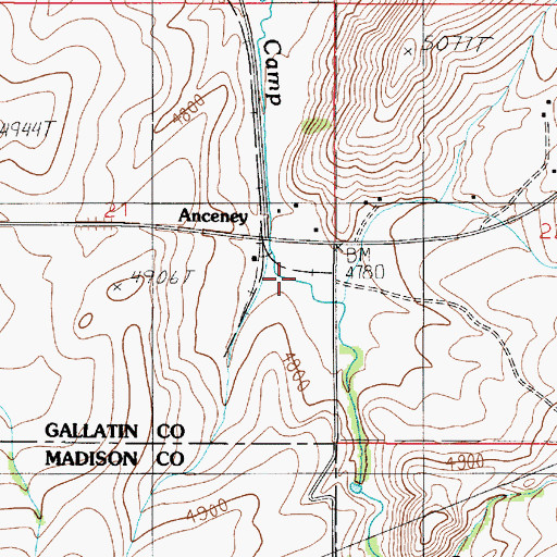 Topographic Map of 02S03E21DA__01 Well, MT