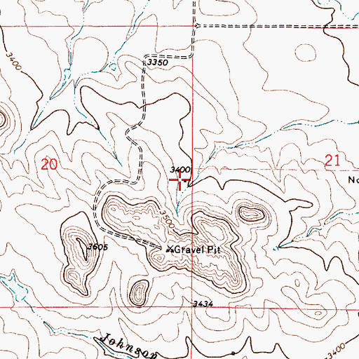Topographic Map of 02S50E17DDDD01 Well, MT