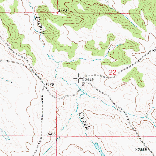 Topographic Map of 02S49E22CBAA01 Well, MT