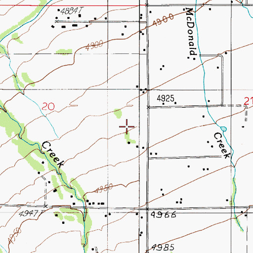 Topographic Map of 02S05E20DA__01 Well, MT