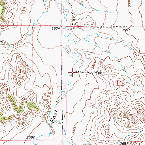 Topographic Map of 02S48E19BCCA01 Well, MT