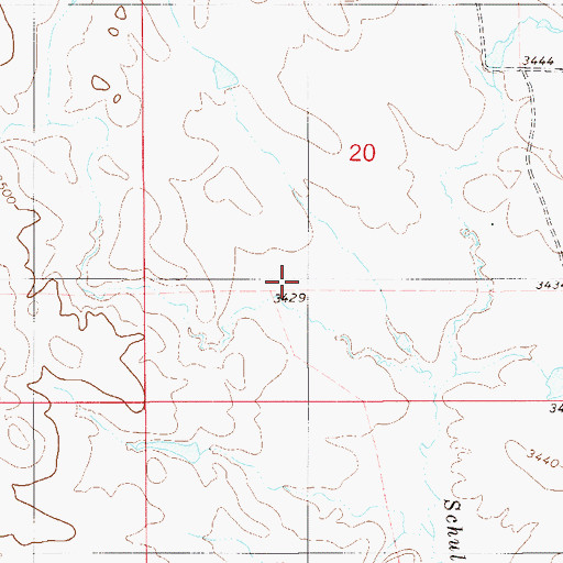 Topographic Map of 02S56E23DAD_01 Well, MT