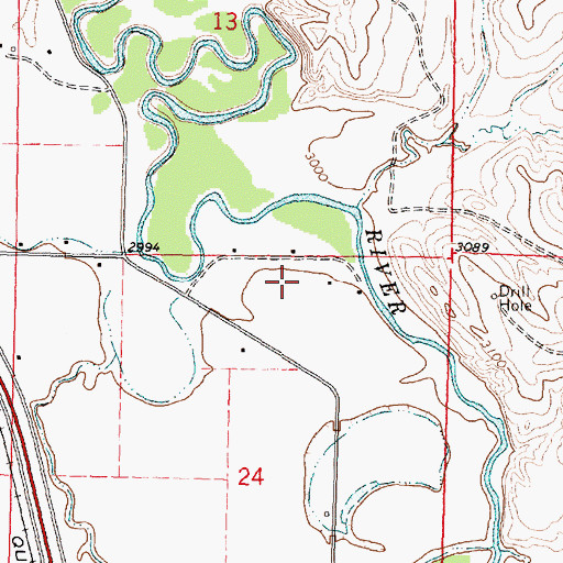 Topographic Map of 02S34E24ABAB01 Well, MT