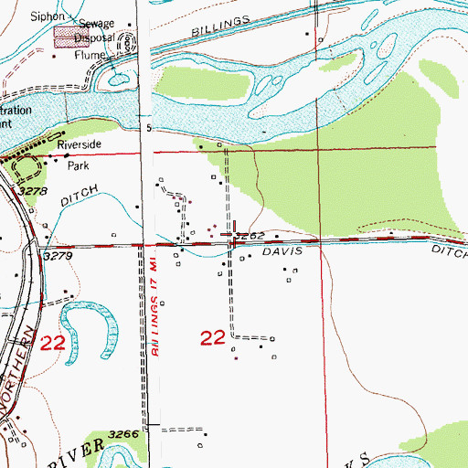 Topographic Map of 02S24E22A___01 Well, MT