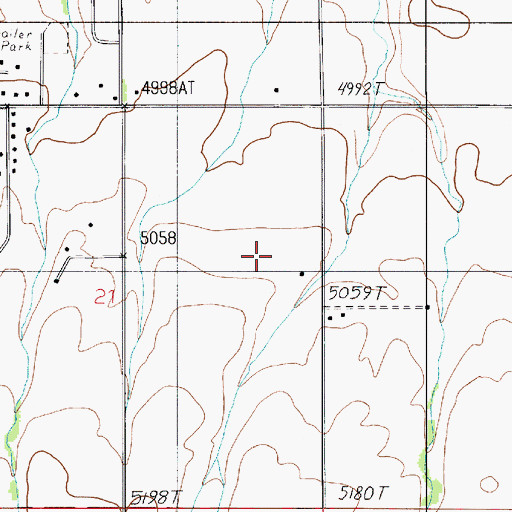 Topographic Map of 02S06E21AD__01 Well, MT