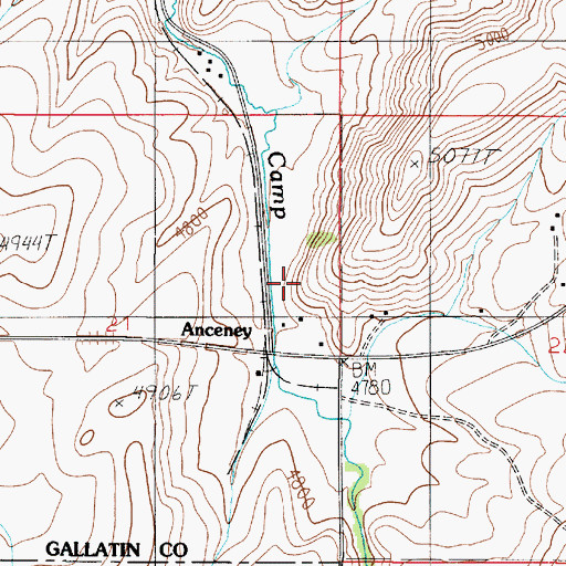 Topographic Map of 02S03E21AD__01 Well, MT