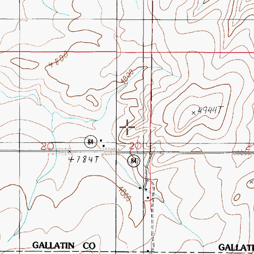 Topographic Map of 02S03E20AD__01 Well, MT
