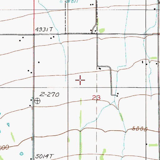 Topographic Map of 02S05E23BD__01 Well, MT