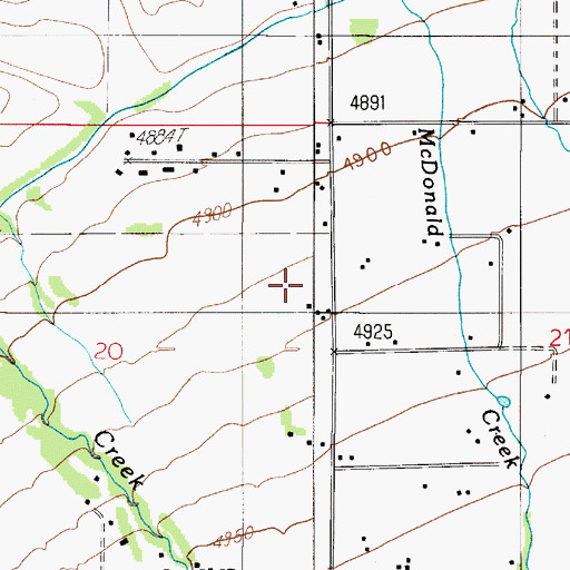 Topographic Map of 02S05E20AD__02 Well, MT