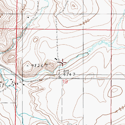 Topographic Map of 02S03E19ACBC01 Well, MT
