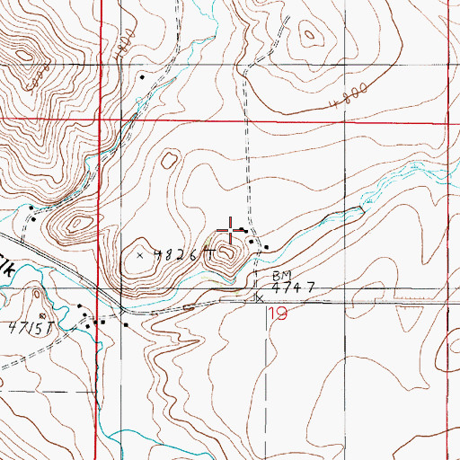Topographic Map of 02S03E19BDAB01 Well, MT