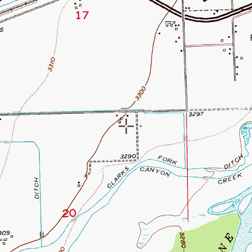 Topographic Map of 02S24E20ABAD01 Well, MT