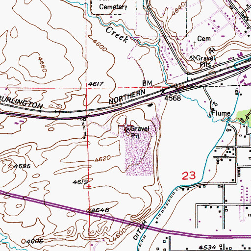 Topographic Map of 02S09E23B___01 Well, MT