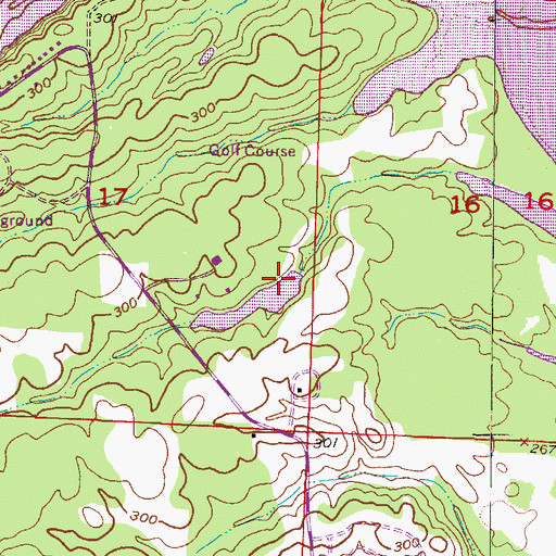 Topographic Map of Millwood Country Club Lake Dam, AR