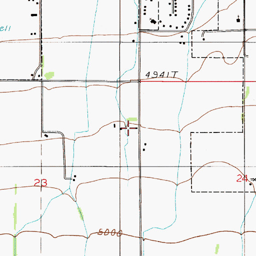Topographic Map of 02S05E23AADD01 Well, MT