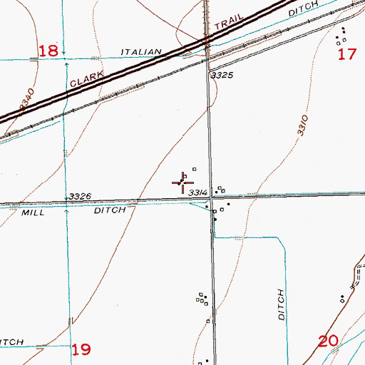 Topographic Map of 02S24E18DDDC01 Well, MT