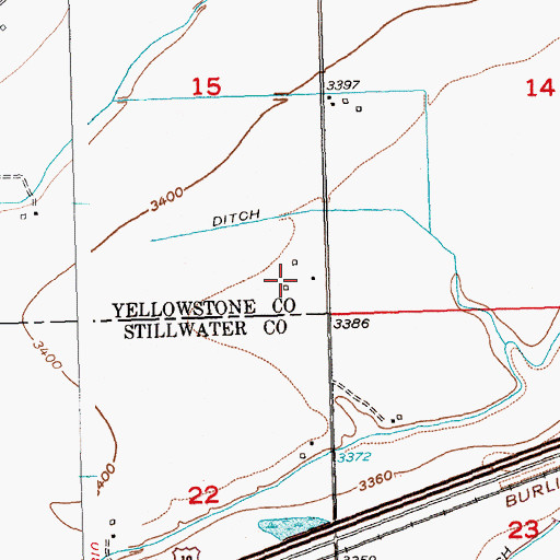 Topographic Map of 02S23E15DDDB01 Well, MT