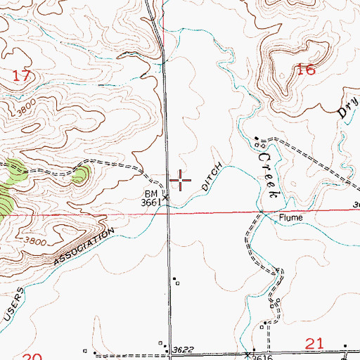 Topographic Map of 02S20E16CCCA01 Well, MT