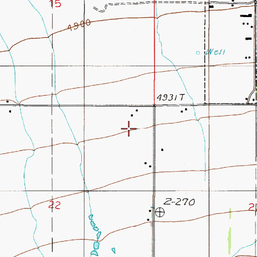 Topographic Map of 02S05E22AA__03 Well, MT